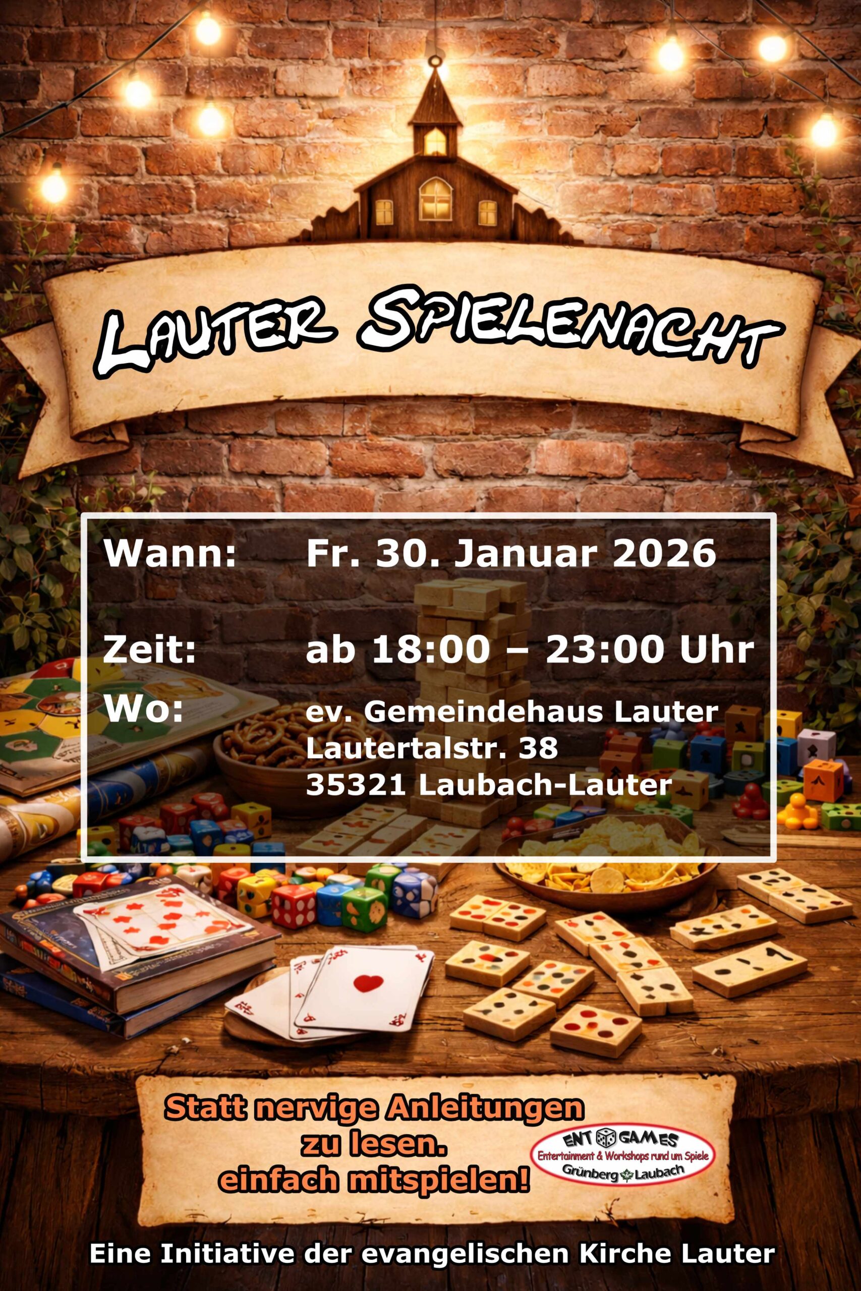Spiele-Nacht in Laubach-Lauter (Support EntGames)